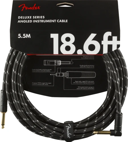 Fender Deluxe Düz/L Uçlu 5m Siyah Tweed Enstrüman Kablosu 1