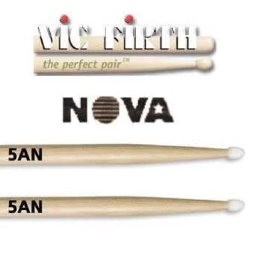 VICFIRTH N5AN BAGET NOVA 5A NYLON TIP, HICKORY, 16\"x0.565\" 2