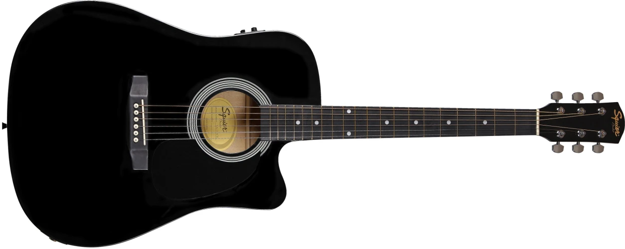 Squier SA-105CE Dreadnought Cutaway Black Elektro Akustik Gitar 3