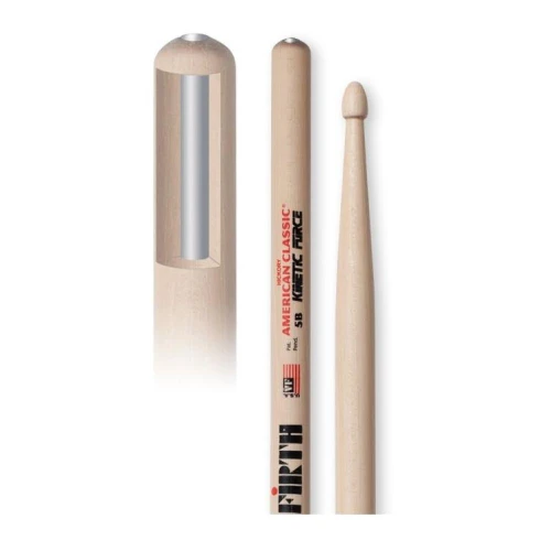 VICFIRTH V5BKF BAGET 5B WOOD KINETIC FORCE, HICKORY, 0.595 2