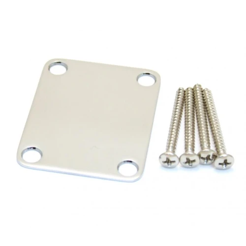 Fender 4-Bolt Vintage-Style Neck Plate Plain No Serial Number or Logo Chrome Gitar Yedek Parça 1