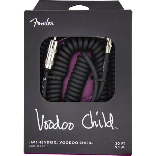 Fender Hendrix Voodoo Child Coil Düz/L Uçlu 9m Siyah Enstrüman Kablosu 1