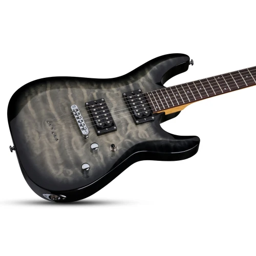 Schecter C-6 Plus LH Solak Elektro Gitar (Charcoal Burst) 2
