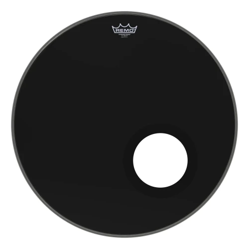 REMO POWERSTROKE® 3 EBONY® 22 İnç Siyah Delikli Bas Davul Derisi 1
