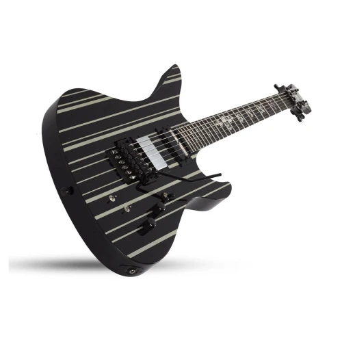 Schecter Synyster Custom-S FR Elektro Gitar (Gloss Black &amp; Silver Pin Stripes) 2