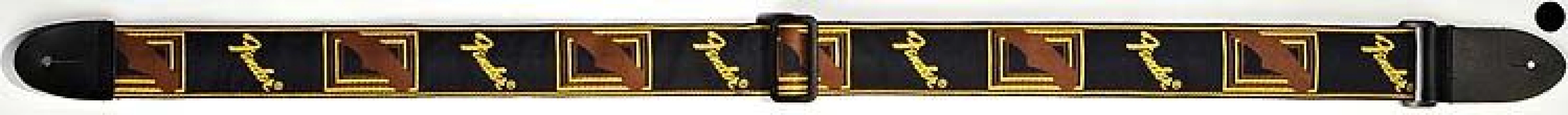 Fender Monogrammed Siyah/Sarı/Kahverengi Gitar Askısı 2