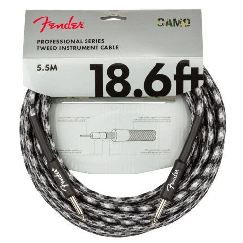 Fender Professional Düz/Düz Uçlu 5m Winter Camo Enstrüman Kablosu 1