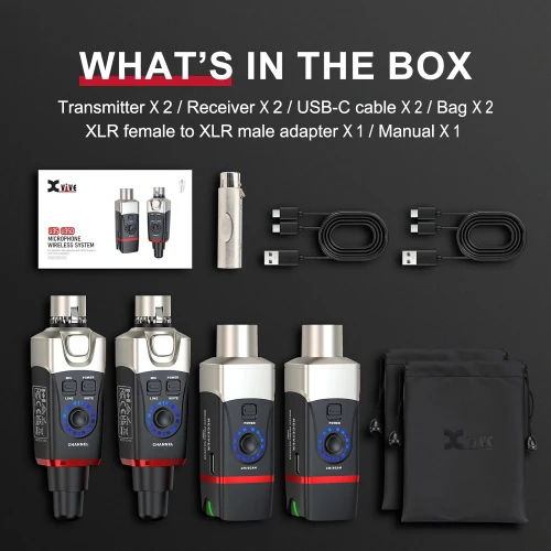 Xvive XV-U35D Kablosuz Mikrofon Sistemi - Çift Mikrofon için Set 7