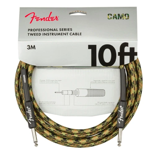 Fender Professional Düz/Düz Uçlu 3m Woodland Camo Enstrüman Kablosu 1