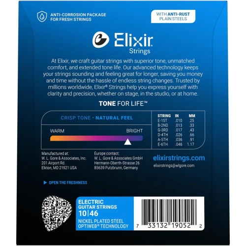 Elixir 19052 Optiweb Light Elektro Gitar Teli (10-46) 3