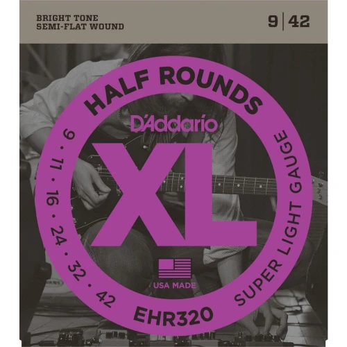 DADDARIO EHR320 ELEKTRO GİTAR TEL SETİ, 09-42, HALF ROUNDS, SUPER LIGHT 2