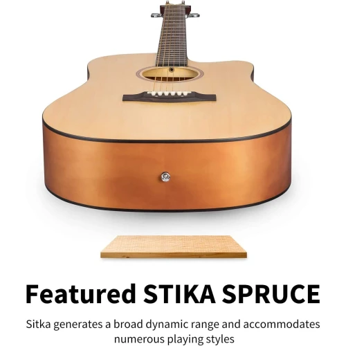 Donner DAD-140C Dreadnought Akustik Gitar Paketi (Natural) 4