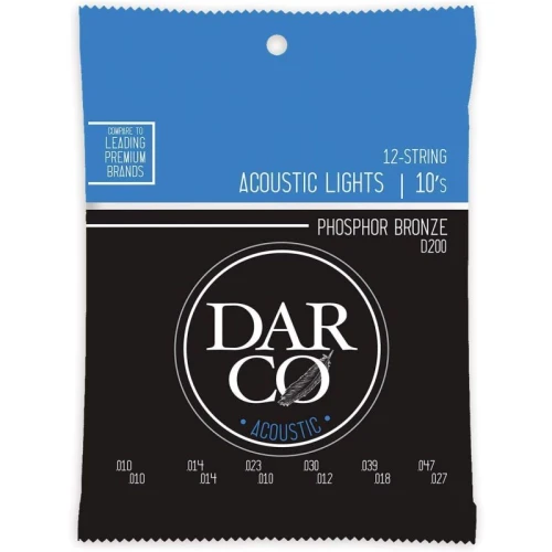 Martin Co Darco D200 Phosphor Bronze 12 Telli Akustik Gitar Teli, Light 10-47 2