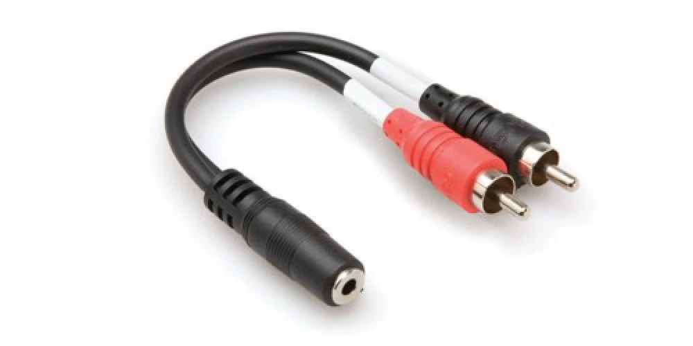 HOSA 3.5 mm. TRS (F) <-> Dual RCA (M) Stereo Breakout kablo 1
