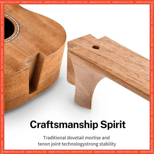 Donner DUC-100 Concert Ukulele Mahogany Ukulele Paketi 3