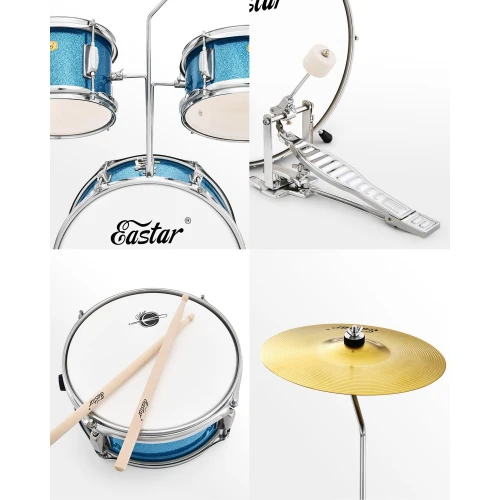 Eastar EDS-180MSB 14" 3-Parça Çocuk Davulu (Metallic Sky Blue) 4