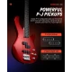 Donner DPJ-100 PJ-Style Bas Gitar (Kırmızı) 2