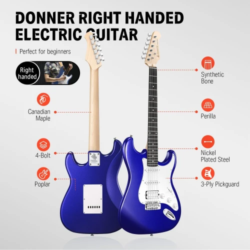 Donner DST-100L ST Elektro Gitar (Sapphire Blue) 3