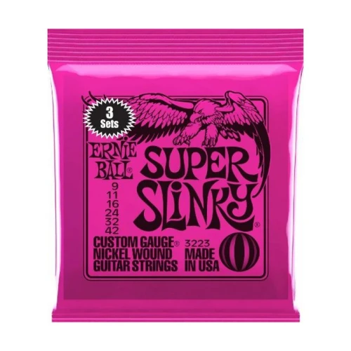 Ernieball P03223 SUPER SLINKY 3 PACK Elektro Tel (3lü Paket) 3