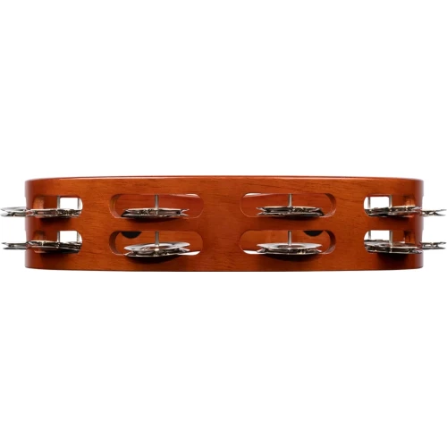 Meinl TA2AB Wood Nickelsilver Jingle 2-Rows Hand Tamburin (Antique Brown) 6