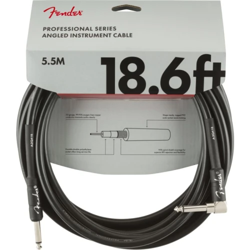 Fender Professional Düz/L Uçlu 5m Siyah Enstrüman Kablosu 1
