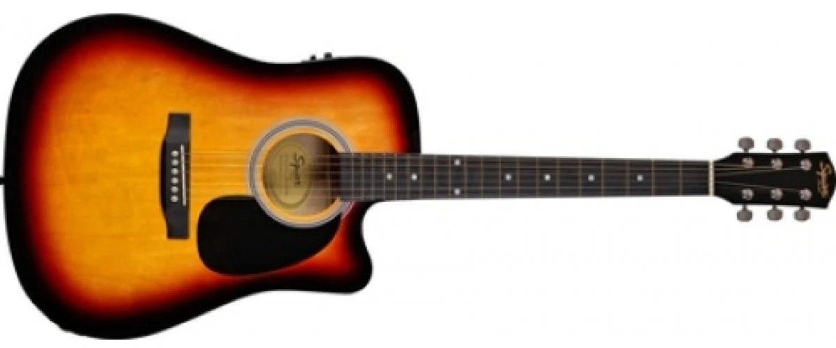 Squier SA-105CE Dreadnought Cutaway Sunburst Elektro Akustik Gitar 1