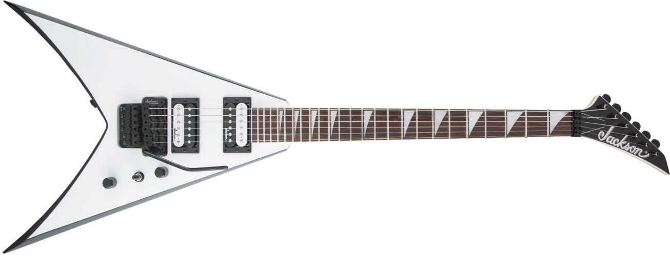 Jackson JS King V JS32 Amaranth Klavye White with Black Bevels Elektro Gitar 1