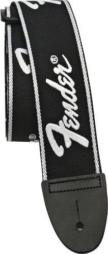 Fender Running Logo Siyah/Beyaz Logo Gitar Askısı 2