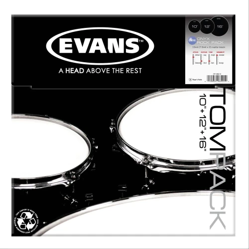 Evans Etp-Onx2-R Deri Seti (10+12+16) Tom Kumlu Siyah Rock Kit 2