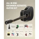 Donner DAT-110D Dreadnought Travel Akustik Gitar Seti (Siyah) 4