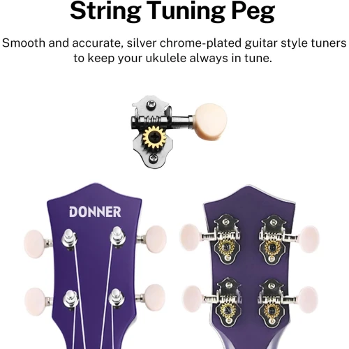 Donner DUS-10P Soprano Ukulele Seti (Mor) 2