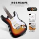 Donner DST-100S ST Elektro Gitar Seti (Sunburst) 5