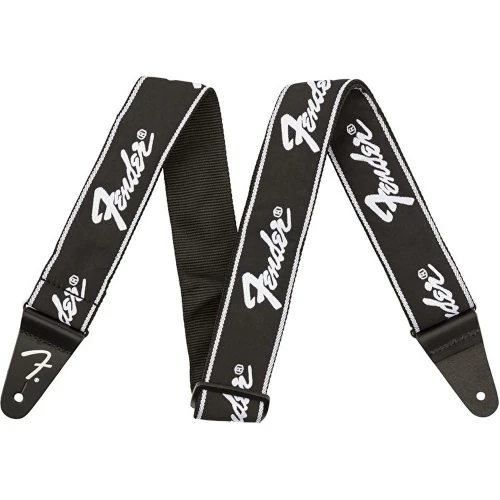 Fender Running Logo Siyah/Beyaz Logo Gitar Askısı 1