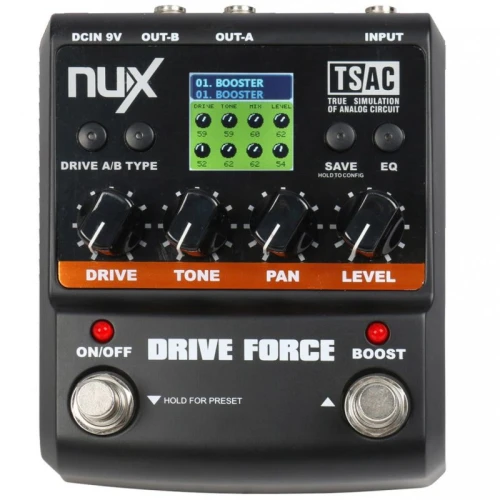 NUX Drive Force Overdrive ve Distortion Pedalı 3