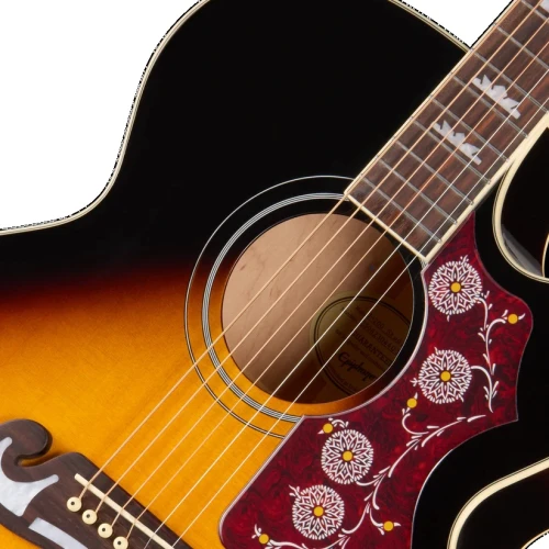 Epiphone J-200 Studio EC Elektro Akustik Gitar (Vintage Sunburst) 7