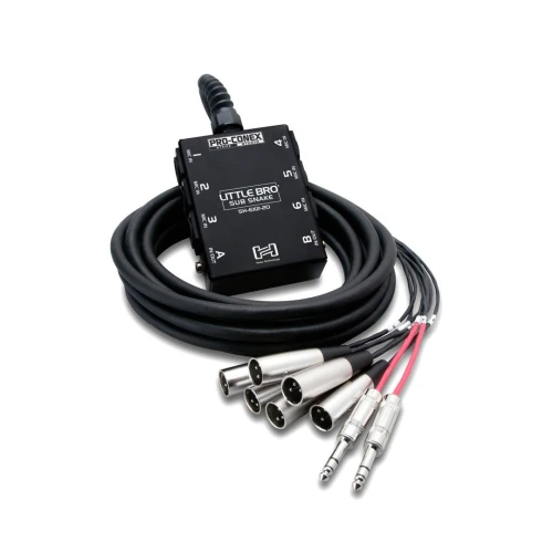 Hosa Little Bro Sub Snake, 6 x XLR ve 2 x 1/4" TRS, 9m (SH-6X2-30) 1