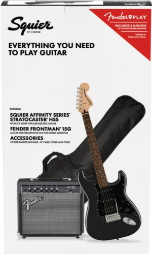 Squier Affinity Stratocaster HSS Laurel Klavye Charcoal Frost Metallic 15G Elektro Gitar Seti 3