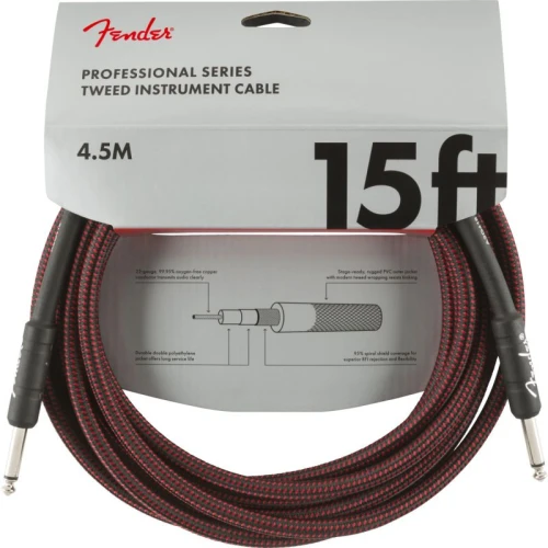 Fender Professional 4m Kırmızı Tweed Enstrüman Kablosu 1