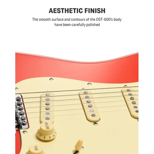 Donner DST-600 Elektro Gitar (Fiesta Red) 7