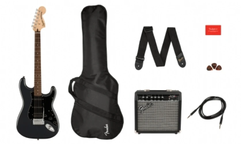 Squier Affinity Stratocaster HSS Laurel Klavye Charcoal Frost Metallic 15G Elektro Gitar Seti 2