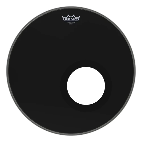 REMO POWERSTROKE® 3 EBONY® 18 İnç Siyah Delikli Bas Davul Derisi 1