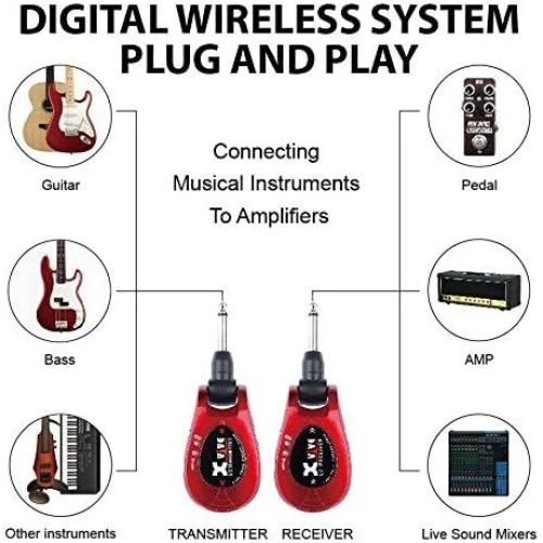 Xvive XV-U2 Kablosuz Gitar Bağlantı Sistemi - Kırmızı 4