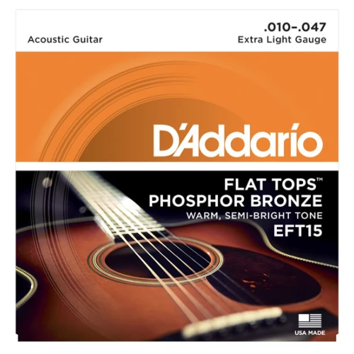 DADDARIO EFT15 AKUSTİK GİTAR TEL SETİ, 10-47, FLAT TOPS, PHOSPHOR BRONZE, EXTRA LIGHT 3