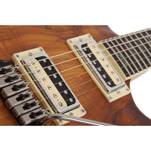 Schecter C-1 Exotic Spalted Maple Elektro Gitar (Satin Natural Vintage Burst) 4