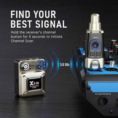 Xvive XV-U45R4 4 Alıcı + 1 Vericili Kablosuz In-Ear Monitör Sistemi 5