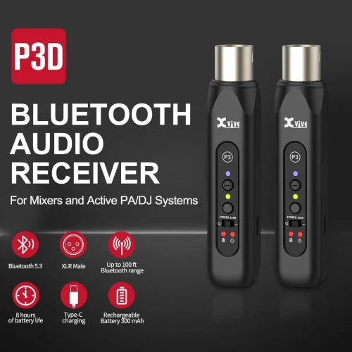 Xvive XV-P3D XLR Bağlantılı Stereo için Çift Bluetooth Adaptörü 2