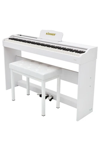 KÖHNER SLP-225 WH Dijital Konsol Piyano, Bluetooth, Tuş Hassasiyeti, 88 Tuşlu (KULAKLIK VE TABURE) 2