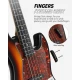 Donner DJB-510D JB-Style Bas Gitar (Sunburst) 3