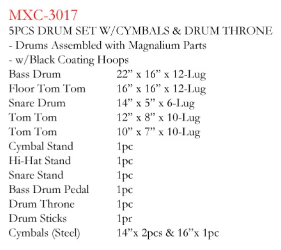 MAXTONE MXC-3017FBK DAVUL SET SİYAH 2