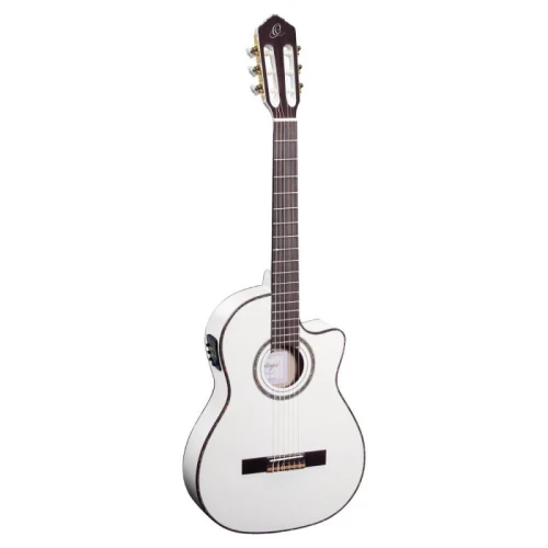 Ortega RCE145WH Thinline Elektro Klasik Gitar (Beyaz) 1